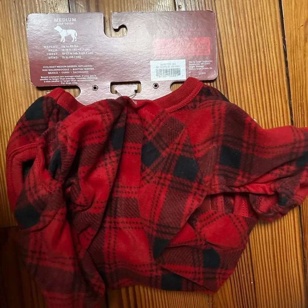 M plaid dog sweater Wondershop